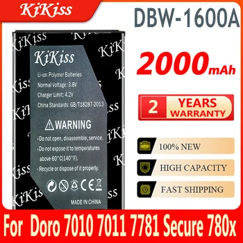 KiKiss 100% Новый аккумулятор DBW-1600A DBW1600A 2000 мАч для Doro 7010 7011 7781 Безопасные аккумуляторы 780x