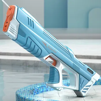 Полностью электрический автоматический пистолет для хранения воды для детей Портативные летние пляжные игрушки на открытом воздухе для мальчиков и детских игр