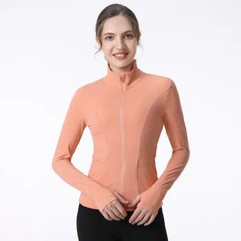 Новые поступления 2022 года, женская куртка с длинным рукавом и отверстиями для большого пальца, Тренировочная рубашка для йоги, пальто для бега на открытом воздухе, толстовка для спортзала