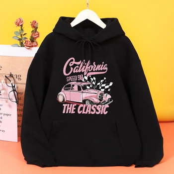 California The Classic Speed 98 С капюшоном с принтом, женская модная толстовка на молнии, винтажная повседневная одежда Оверсайз с капюшоном на открытом воздухе