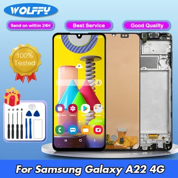 100% Новый AMOLED Для Samsung Galaxy A22 4G ЖК-дисплей A225F A225F/DS A225 Сенсорный Экран Дигитайзер Замена Запасных Частей