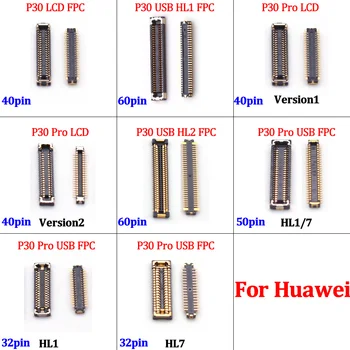 2шт 60 50 40 32-Контактный USB-Порт Зарядного Устройства Разъем FPC На Материнской Плате Для Huawei P30 Pro P30Pro ЖК-Экран Flex