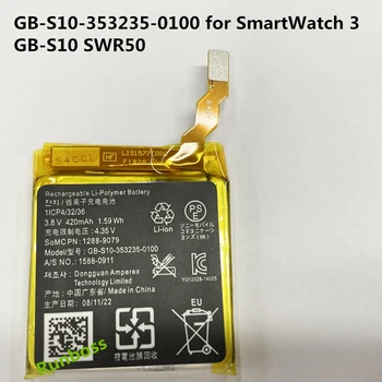 Высококачественный аккумулятор для умных часов SONY 3 SW3 SWR50 3SAS 420 мАч GB-S10-353235-0100
