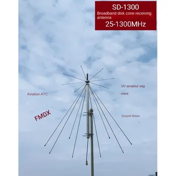 Новая широкополосная приемная антенна SD-1300 с дисковым конусом, 25-1300 МГц, Антенна радиоприемника