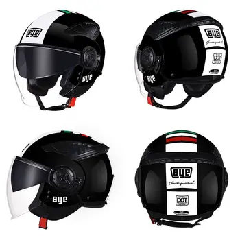 Гоночный шлем с двойными линзами, мотоциклетный ретро-шлем BYE 256, мотоциклетный шлем 3/4, мотоциклетный шлем casco moto