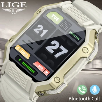 LIGE Новые Смарт-Часы мужские AI Голосовой Ассистент Игры Калькуляторы С Разделенным Экраном Bluetooth Вызов Смарт-Часы Со Подсветкой Для Android IOS