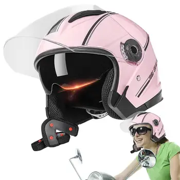 Электрические мотоциклетные шлемы, козырьки с двумя линзами, Универсальные мотоциклетные шлемы, Велосипедные Мужские Женские Летние Скутеры для взрослых