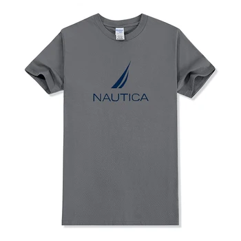 Летняя новинка, мужская повседневная спортивная уличная футболка NAUTICA с модным принтом, с короткими рукавами и круглым вырезом, мужская футболка оверсайз 2023 бренда