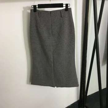 Осенью 2023 Года Новая универсальная тонкая металлическая юбка с высокой талией, однобортная юбка средней длины 