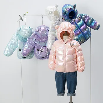 Детская одежда Детская Легкая пуховая куртка Короткая Стеганая куртка Пальто с капюшоном Одноразовое пальто с хлопковой подкладкой