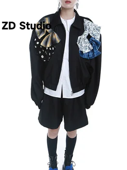 [ZD Studio] Черная куртка свободного кроя размера 