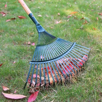 Грабли для кустарников 22-зубчатый садовый инструмент Стальная проволока в форме метлы для травы Нетоксичная Сельскохозяйственная Лиственная высокоуглеродистая сталь