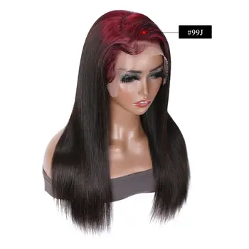 Распродажа UNice Hair за 119 долларов, дешевый парик 99J Burgundy 13x4, прямые парики из человеческих волос на кружеве, лобные парики Омбре для женщин