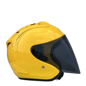Ram4 Ярко-желтый полушлем Casco Casque, летний гоночный шлем с открытым лицом, мужской и женский мотоциклетный шлем