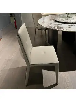 Итальянский минималистский обеденный стул Современный минималистский Книжный стул Креативный Дизайнерский стул Мягкая спинка стула Согласование дизайна стула