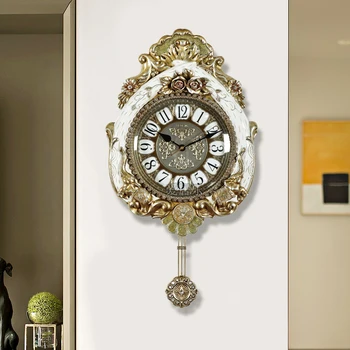 Старинные кухонные настенные часы с маятником Механика Классический Скандинавский Белый Необычные настенные часы Бесшумный Orologio Da Parete Wall Art AB50WC