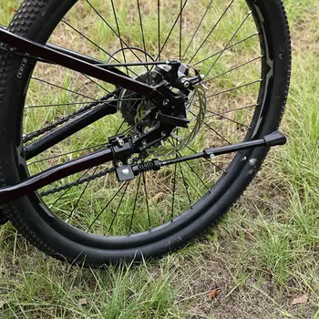 Универсальная подставка для велосипеда Регулируемые алюминиевые подставки для велосипеда с резиновыми ножками Конструкция с пружинным буфером для задней боковой поддержки велосипеда