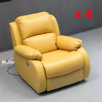 Кресло с электроприводом MINGDIBAO 4, кресло-качалка из натуральной кожи с функцией электропривода, стулья для гостиной, Театральная мебель