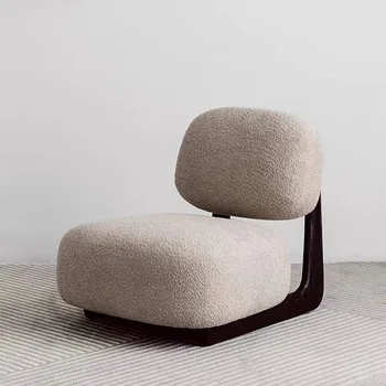 Милые стулья для гостиной из шерсти альпаки, Одноместные кресла для отдыха из массива дерева, современный минималистичный Ленивый диван, стул, Напольный табурет