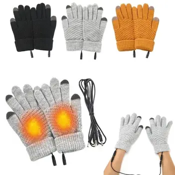 Утолщенные перчатки для верховой езды, лыжные перчатки с подогревом, зимние электрические варежки, вязаные перчатки с сенсорным экраном, грелка для пальцев