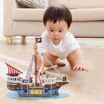 2 Комплекта детских игрушек, пазлов с Пиратским кораблем, конструкторов для взрослых, классных пазлов, 3d бумажных детских моделей