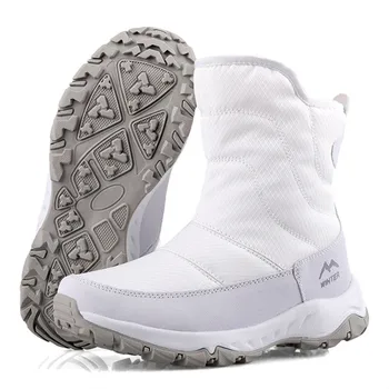 2023 Зимние женские водонепроницаемые нескользящие шерстяные меховые хлопчатобумажные ботинки на молнии, женские зимние ботинки, спортивная одежда для бега на открытом воздухе, походные лыжные ботинки