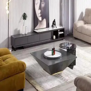 Современный минималистичный легкий роскошный перевернутый треугольный проигрыватель специальной формы, квадратный журнальный столик, комбинация для гостиной дома