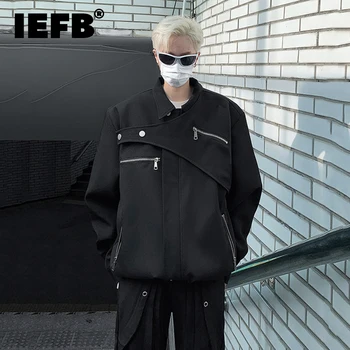 Короткая куртка на металлической молнии IEFB, Трендовая мужская Осенняя новая уличная мужская одежда, Красивый тренч, верхняя одежда в корейском стиле 9C1505