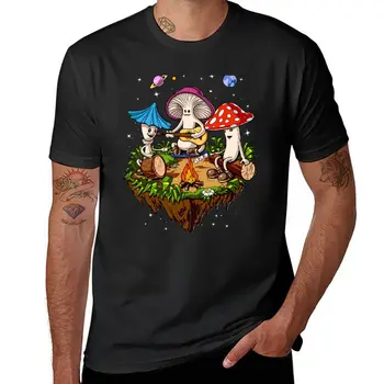 Футболка с волшебным грибом в стиле хиппи, однотонная футболка, футболки для тяжеловесов, мужская футболка оверсайз