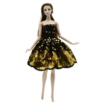 NK 1 комплект, Вечернее платье принцессы с блестками 30 см, Красивая Короткая юбка, Модная повседневная одежда для куклы Барби, Аксессуары, Подарочная игрушка