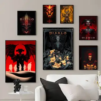 Игра D-Diablos IV Печать плакатов, настенные панно, Украшение дома в гостиной