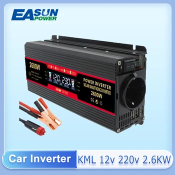 EASUN инвертор 12 В 220 В 1500 Вт 2000 Вт 2600 Вт инвертор мощности 2 порта USB автомобильный преобразователь-трансформер ЖК-дисплей