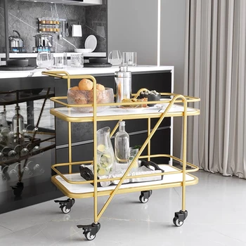Стол, передвижной стеллаж для хранения, Кухонная тележка, Многофункциональная металлическая перекладина, колесо для кухонной тележки для продуктов, мебель для шампанского Carritos