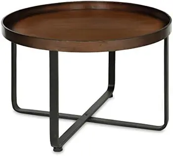 Современный круглый металлический журнальный столик с основанием крест-накрест, бронзовой и черной столешницей, Маленький журнальный столик, Маленький торцевой столик, Чайный столик M