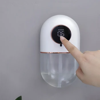 Настенный дозатор мыла для пены-320 мл Бесконтактного автоматического дезинфицирующего средства для рук-Перезаряжаемый индикатор температуры для ванной комнаты