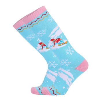 Шерстяные детские лыжные носки Зимние теплые термоноски Лыжные носки для сноуборда для мальчиков и девочек