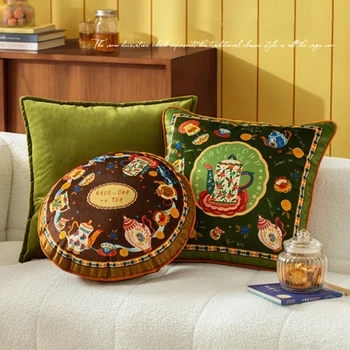 Короткая плюшевая наволочка в стиле ретро, подушка в стиле Британской феи, Декоративная подушка для дивана в гостиной, Мультяшная поясная подушка, Прикроватная наволочка