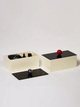 EpeiusHome Nordic Коробка для хранения косметики с крышкой, Ватный тампон, Косметическая хлопковая отделка, Пылезащитные принадлежности для рабочего стола, сплит