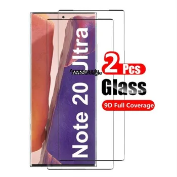 2 шт., защитное закаленное стекло Samsung galaxy note20 ultra note 20 5g, защитная пленка для экрана, боковой клей, защитная пленка для удостоверения личности