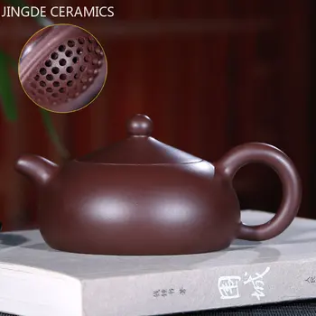 150 мл Традиционный Исинский Чайник из фиолетовой глины Ручной Работы Чайник для красоты Необработанная Руда Фильтр с шариковым отверстием Чайник Для заварки китайского чая Zisha