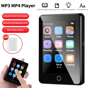 Новый MP3 MP4 Плеер с 2,5-дюймовым светодиодным экраном Портативный Мини-Студенческий Walkman Bluetooth 5.0 Музыкальный Плеер с FM / Динамиком/ Электронной книгой /Радио