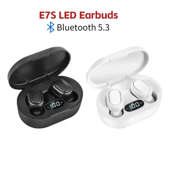 Беспроводные наушники TWS E7S с Bluetooth 5.3 Водонепроницаемые спортивные наушники со светодиодным дисплеем, шумоподавляющие беспроводные наушники с микрофоном