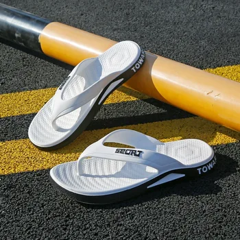 Новые спортивные тапочки в елочку, мужские противоскользящие тапочки для отдыха на открытом воздухе, удобная пляжная обувь на мягкой подошве