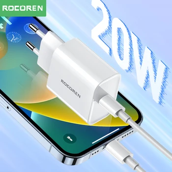 Rocoren PD 20 Вт GaN Зарядное Устройство USB Type C Зарядное Устройство для быстрой зарядки PD3.0 QC3.0 Быстрая Зарядка Для iPhone 15 14 Pro Ultra Xiaomi Samsung