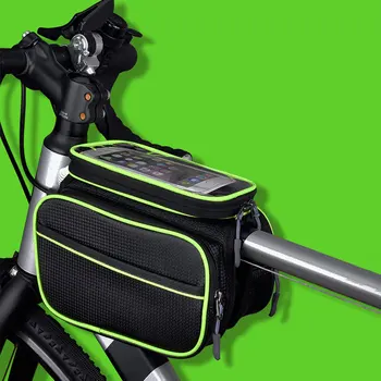 Велосипедные сумки Большой емкости, Водонепроницаемая Стойка для седла горного велосипеда, сумка для передней балки багажника, Многофункциональные аксессуары для велосипеда