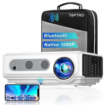 Проектор TOPTRO TR82 4K 7500L С поддержкой Встроенного 1080P WiFi Проектора с поддержкой Домашнего Кинотеатра 4K для iOS/Android/TV Stick