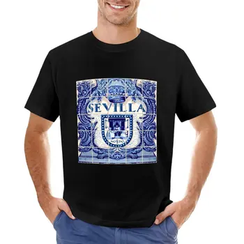 Испания Севилья Азулехо Azulejos Tiles Футболка футболки для любителей спорта черные футболки мужские однотонные футболки