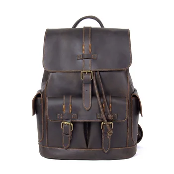 AETOO Simple leisure, мужской рюкзак из воловьей кожи первого слоя, оригинальный ручной компьютерный рюкзак, кожаная сумка