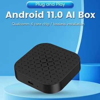 Carlinkit CarPlay Ai TV Box Android11 2 + 16 ГБ Qualcomm 4-Ядерный Беспроводной CarPlay Android Auto YouTube Netflix IPTV 4G LTE