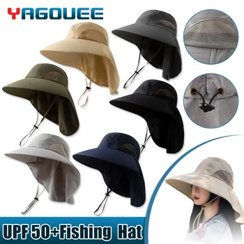 Солнцезащитная шляпа с защитой от ультрафиолета, женская складная водонепроницаемая шляпа для альпинизма на открытом воздухе, для рыбалки, для защиты лица и шеи с горловым клапаном